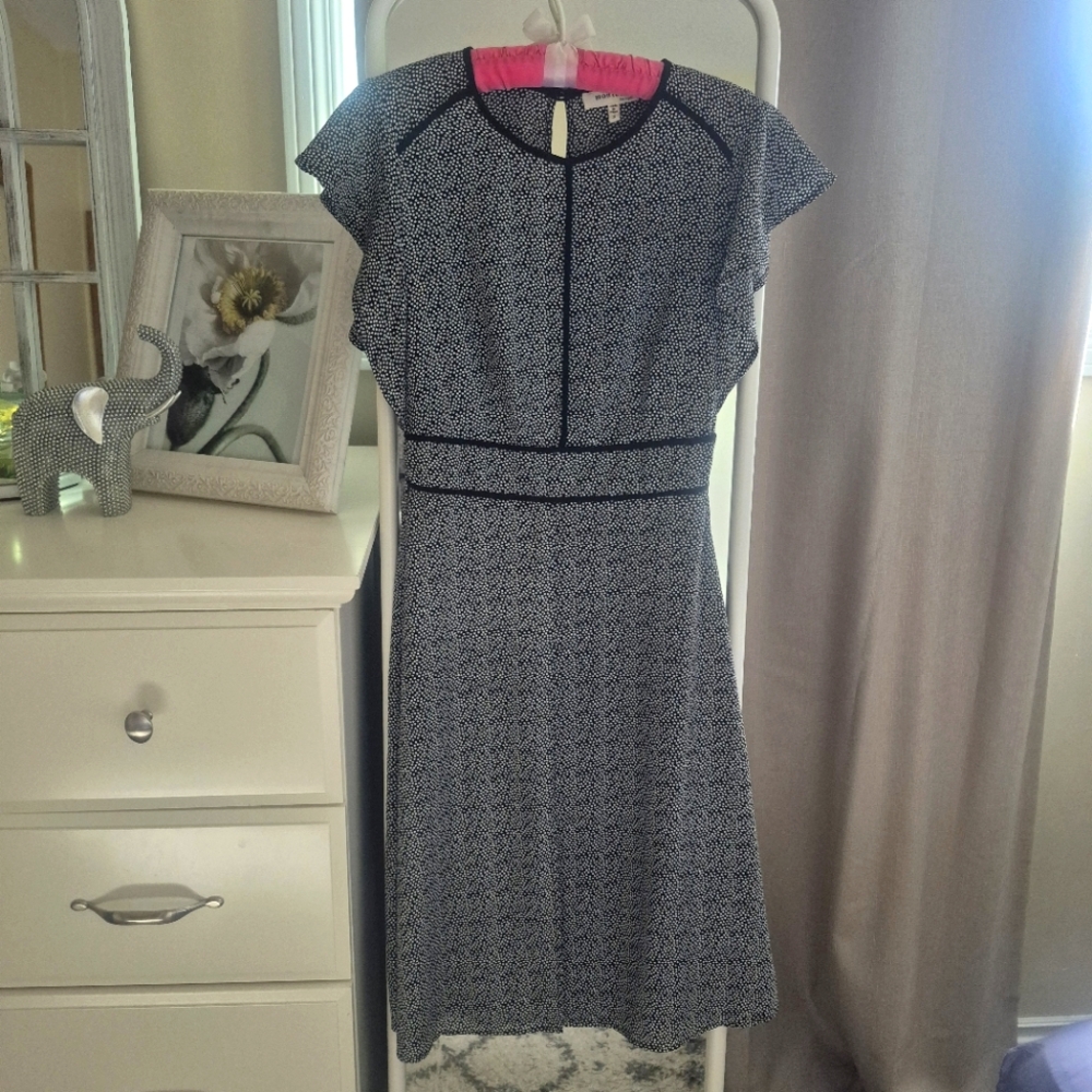 Midi Polka Dot Feminine Romantic Dress Ruffle Sleeves From Monteau Size Small